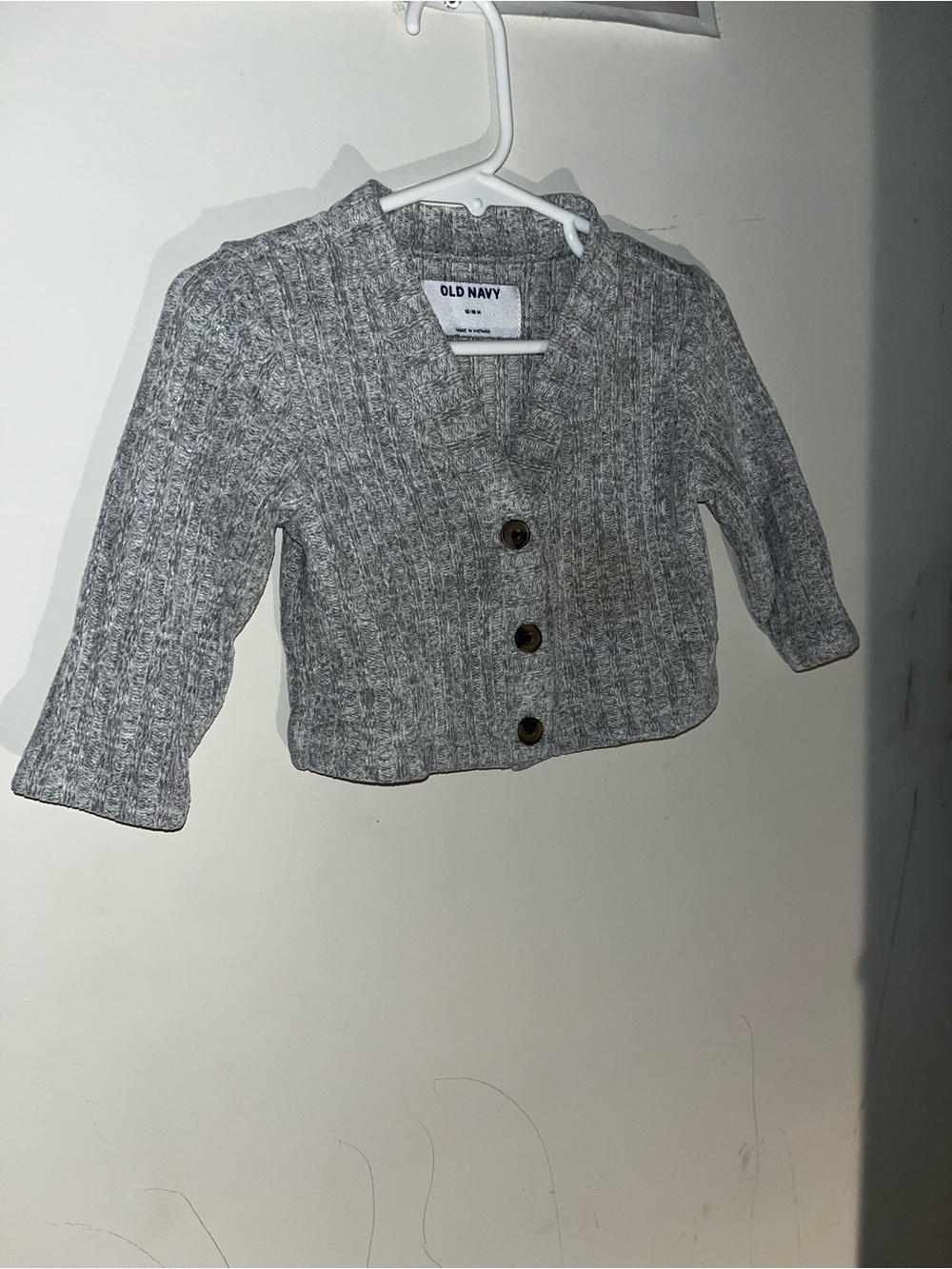 Old Navy Gray Ribbed Knit Button Cardigan Jacket
